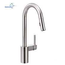 Aquacubic Modern Chrome One-Handle High Arc Pulldown Kitchen Caucet